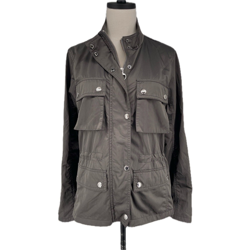 Barbour x Range Rover Viscon Gray 2-Way Zip Moto M-65 Field Jacket Size 10 M‎
